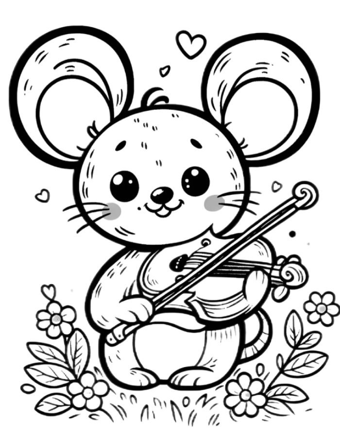 cảm giác gần gũi tranh tô màu con chuột