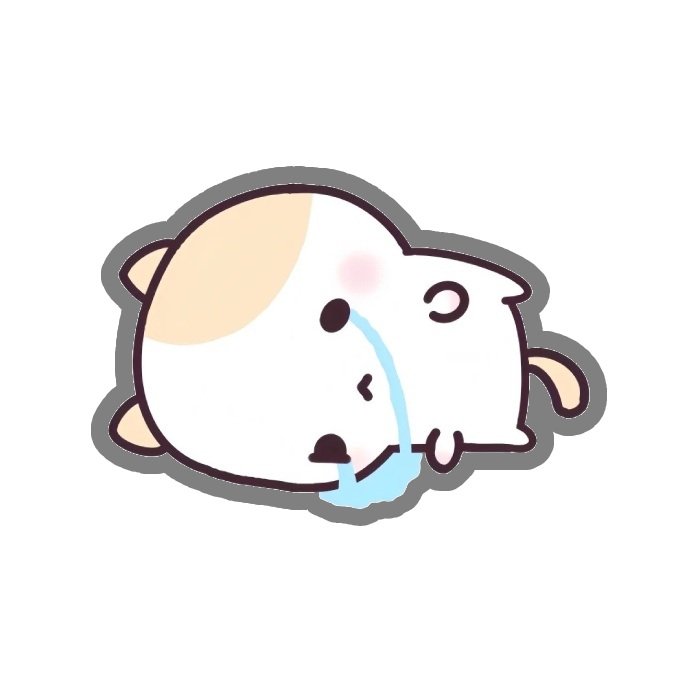 chó nằm khóc lăn sticker khóc đáng thương