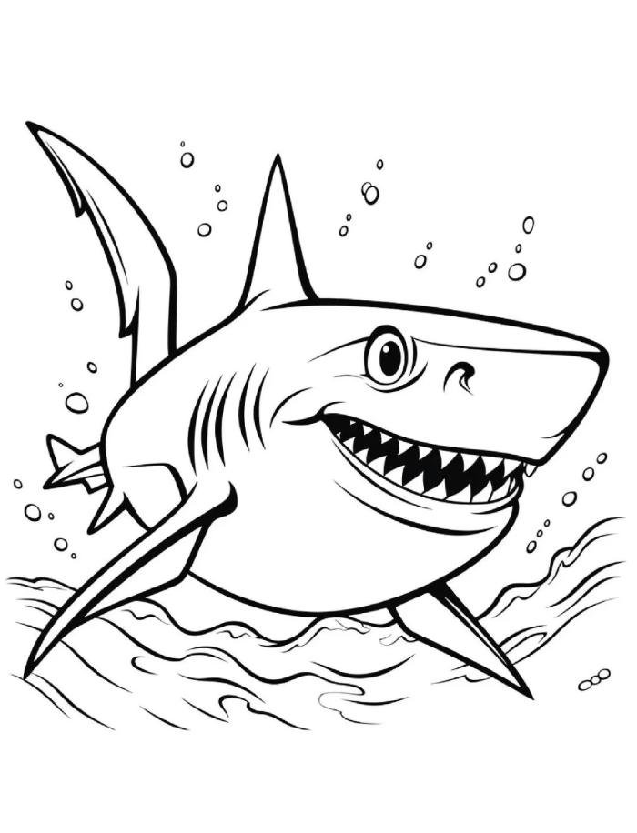 con cá mập tô màu cho giờ học vui nhộn