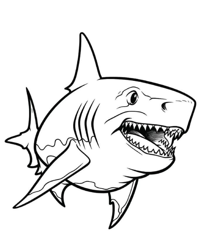 con cá mập tô màu giúp bé làm quen màu