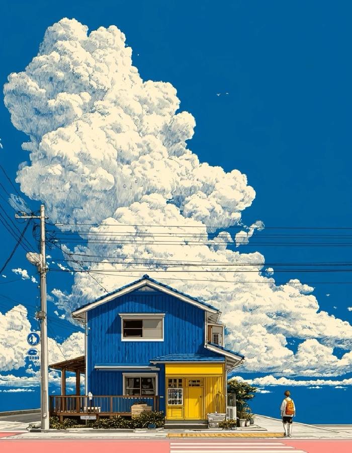 con đường nhỏ vắng trong ảnh phong cảnh anime