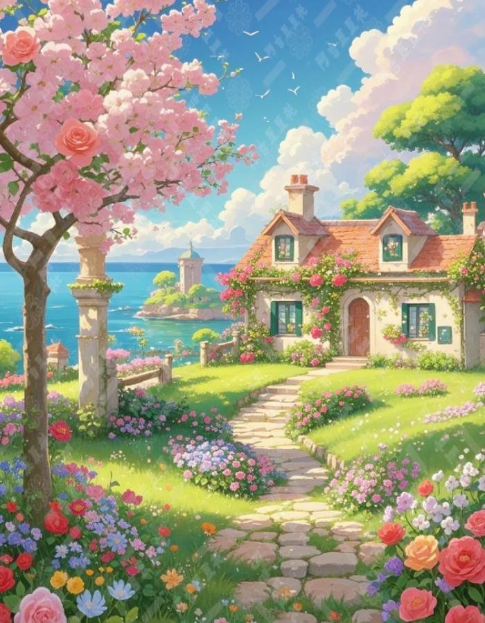 con suối nhỏ chảy qua ảnh phong cảnh anime