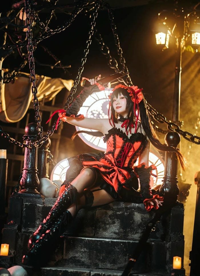 cosplay kurumi phù hợp concept chụp ảnh dark