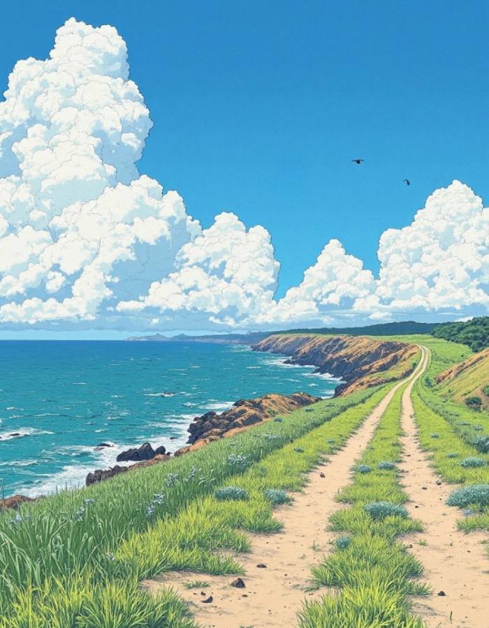 cpn đường mờ ảo ảnh phong cảnh anime mộc mạc