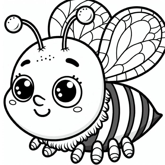 dáng hình nhỏ tranh tô màu con ong