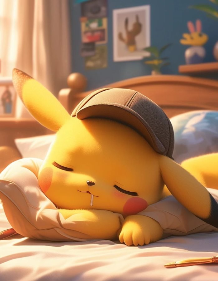 dáng ngủ cute ảnh Pikachu dễ thương