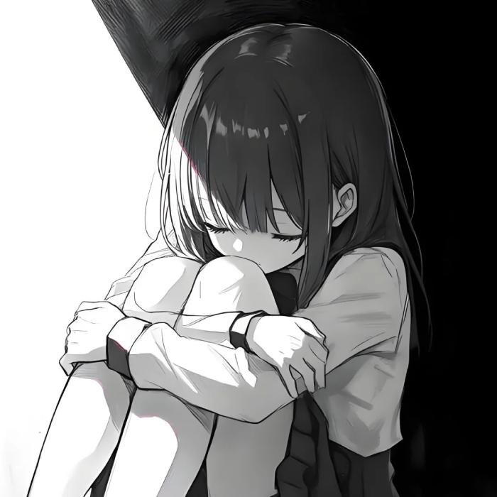 dáng người đẹp ảnh anime trắng đen đơn lẻ