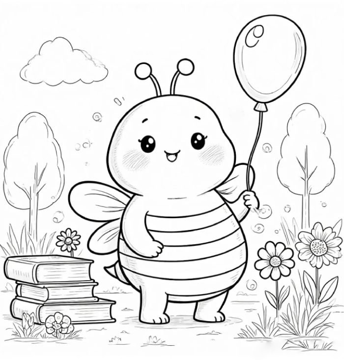 dành cho các bé tranh tô màu con ong đẹp