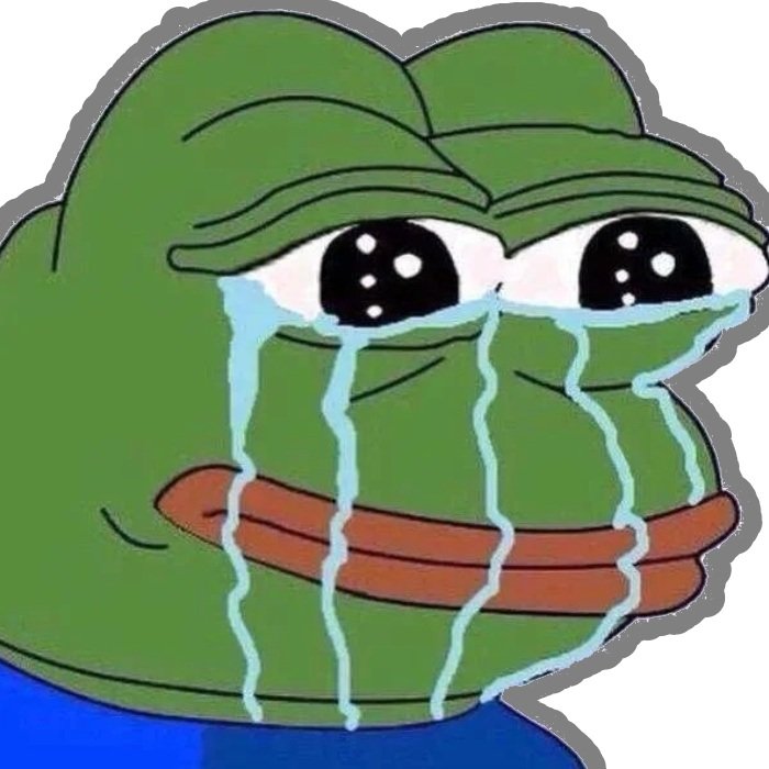 ếch xanh nước mắt dài sticker khóc