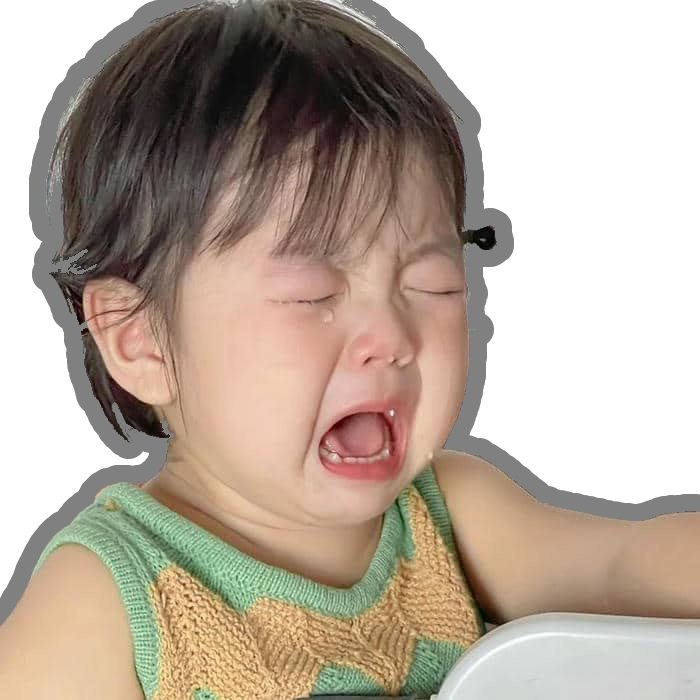 em bé òa khóc sticker khóc