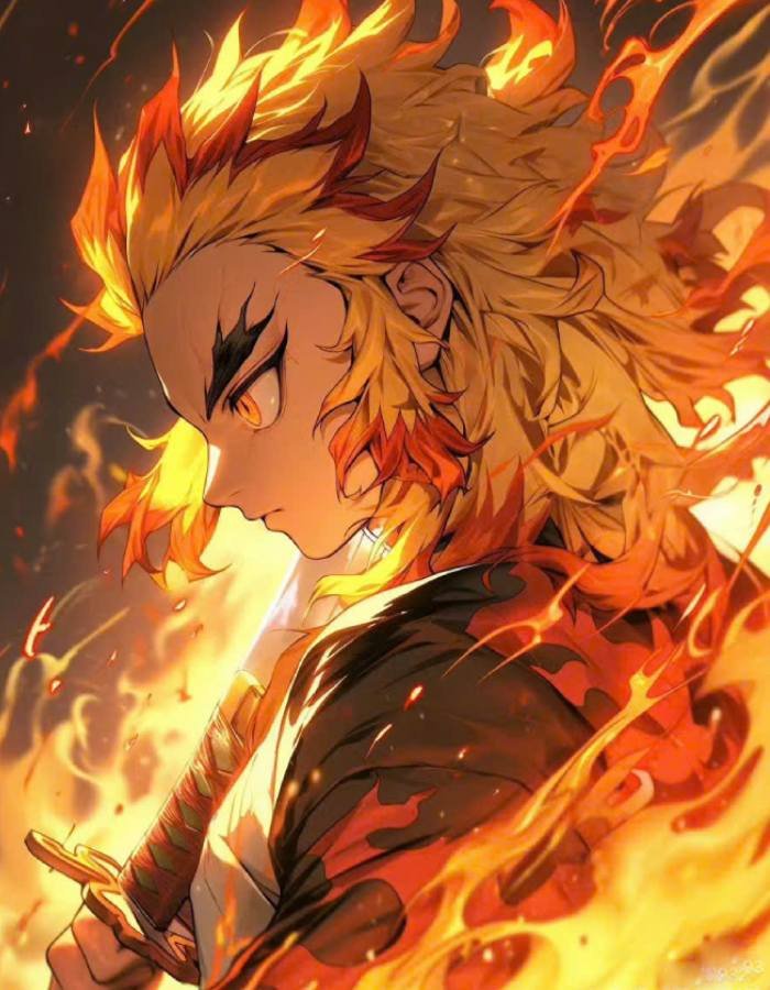 hình ảnh anime thanh gươm diệt quỷ ánh mắt chiến binh