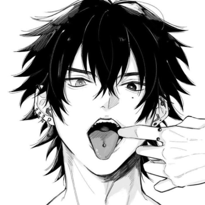 hình ảnh anime trắng đen nhân vật ngầu