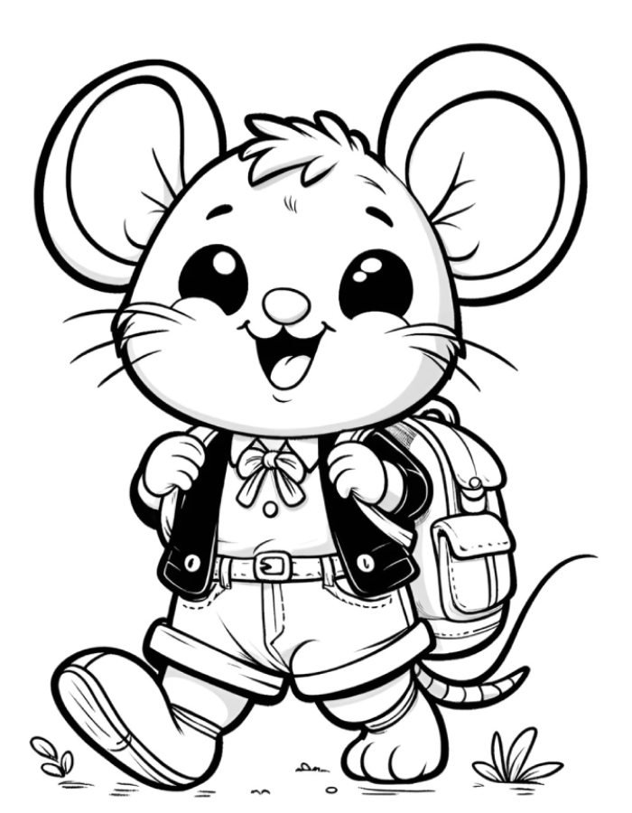 hình ảnh quen thuộc tranh tô màu hình con chuột