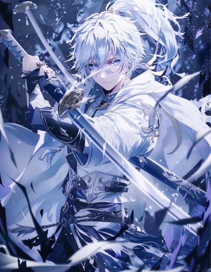 hình nền anime nam ảnh băng tuyết bao quanh