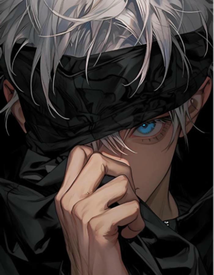 hình nền anime nam ảnh che nửa gương mặt