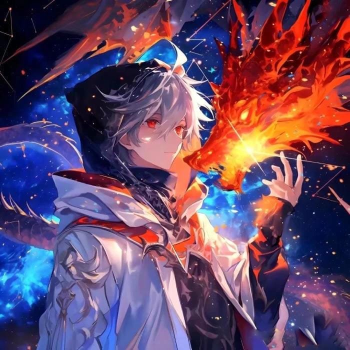 hình nền anime nam ảnh rồng lửa