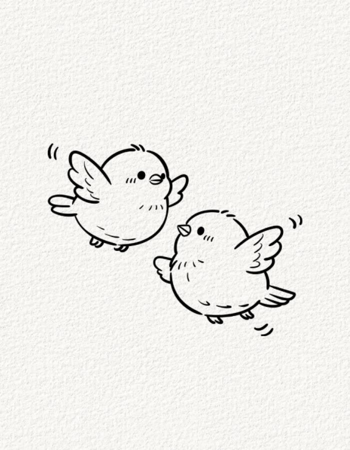 hình vẽ nhẹ nhàng tranh tô màu con chim sẻ