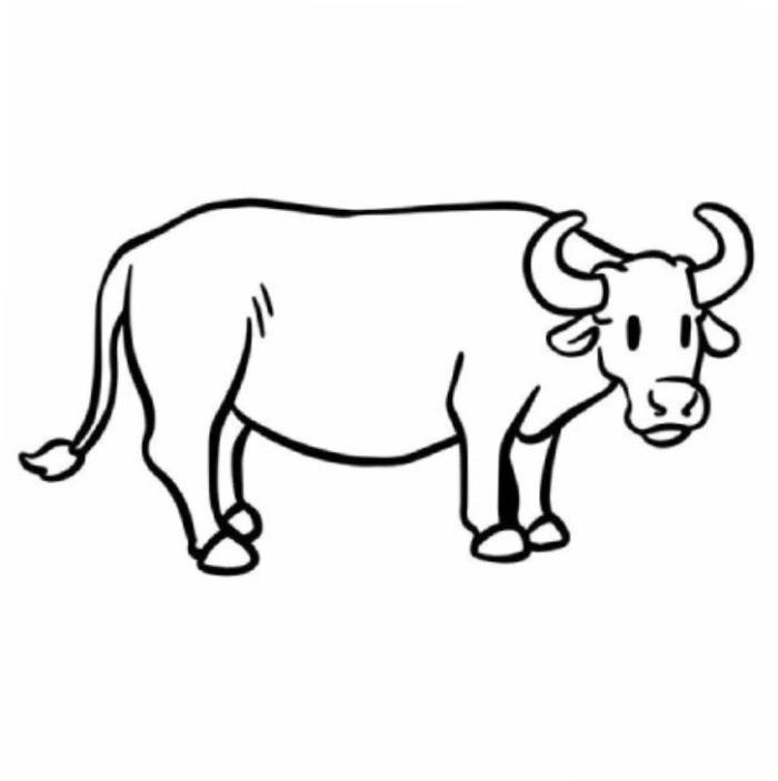 hình vẽ tranh tô màu con trâu đẹp