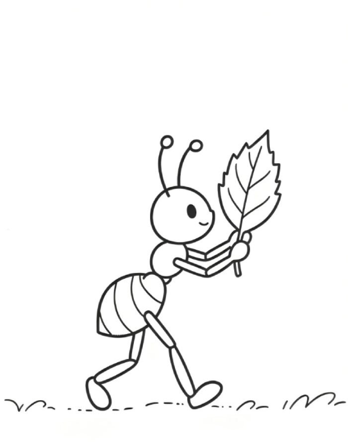 hoạt động mỹ thuật thiếu nhi tranh tô màu con kiến