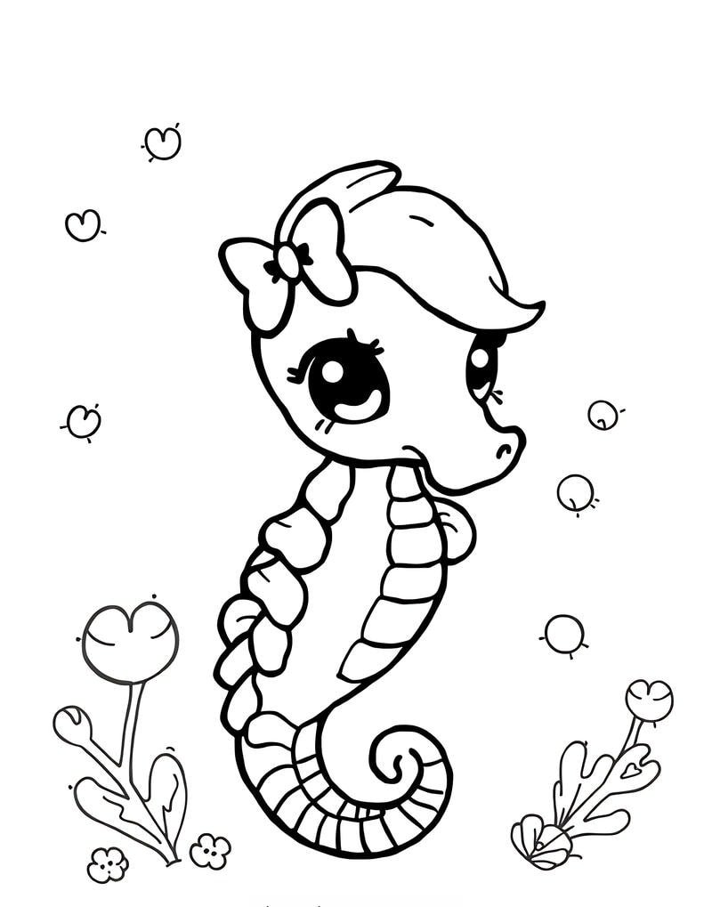 hoạt động sáng tạo với tô màu con cá ngựa