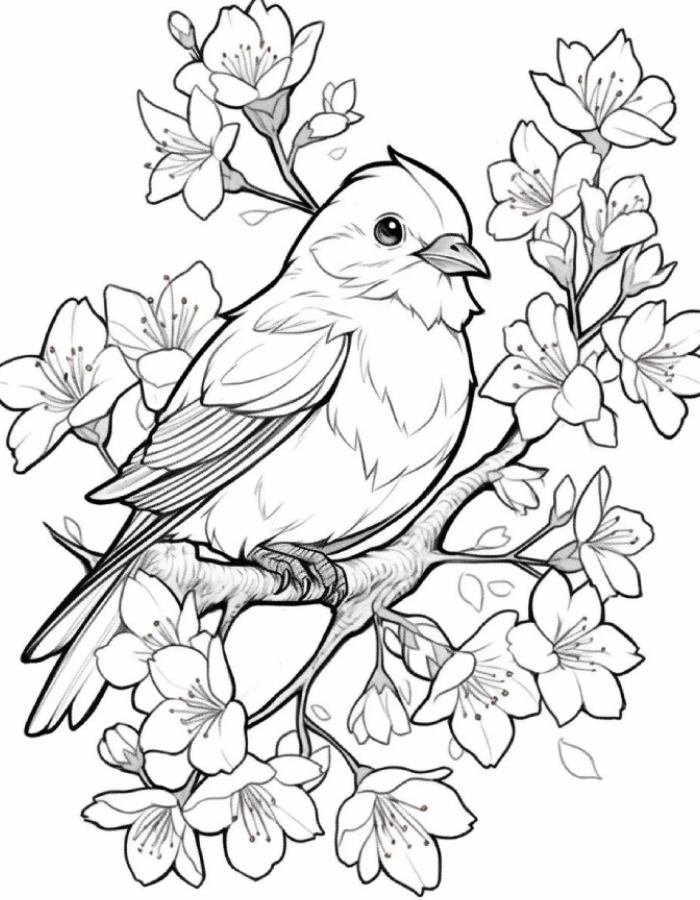 hợp với các bé tranh tô màu con chim đẹp
