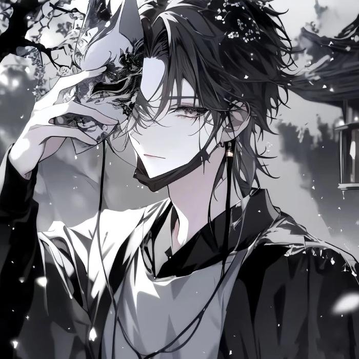 không gian tối ảnh anime trắng đen vắng