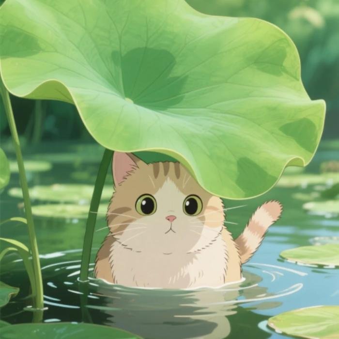 khung hình đáng yêu của ảnh mèo anime