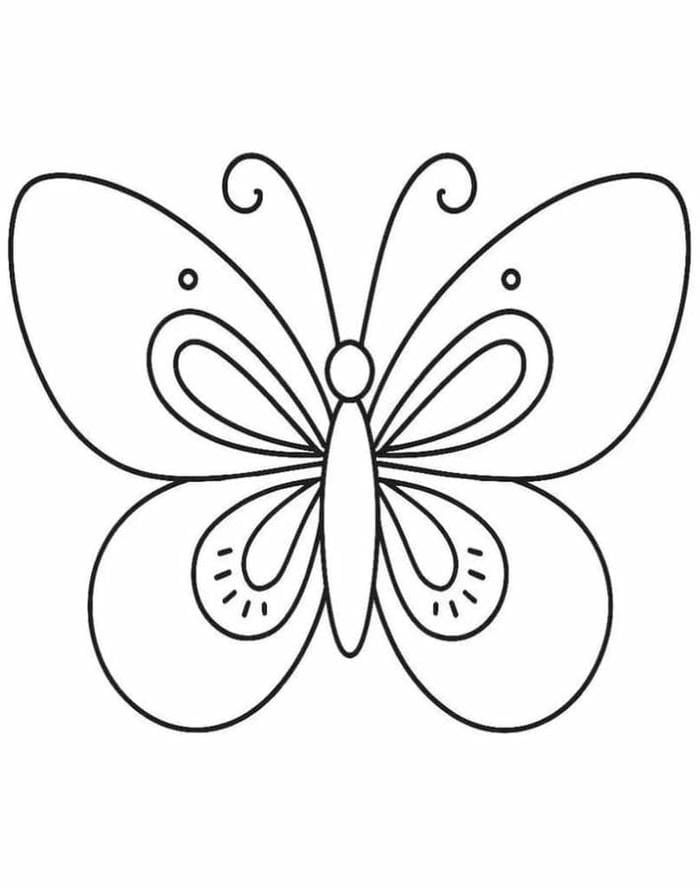 mẫu cơ bản tranh tô màu con bươm bướm