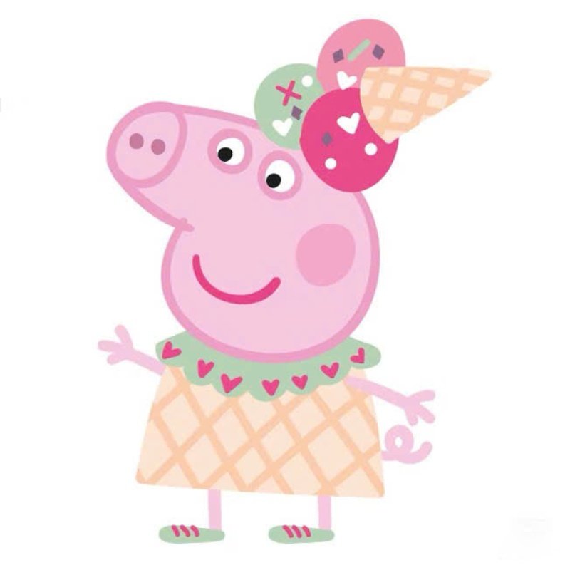 màu hồng nổi bật của sticker heo peppa
