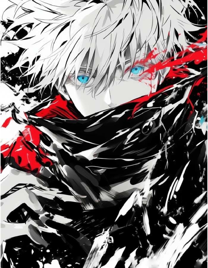 màu lạnh đen hình nền anime nam