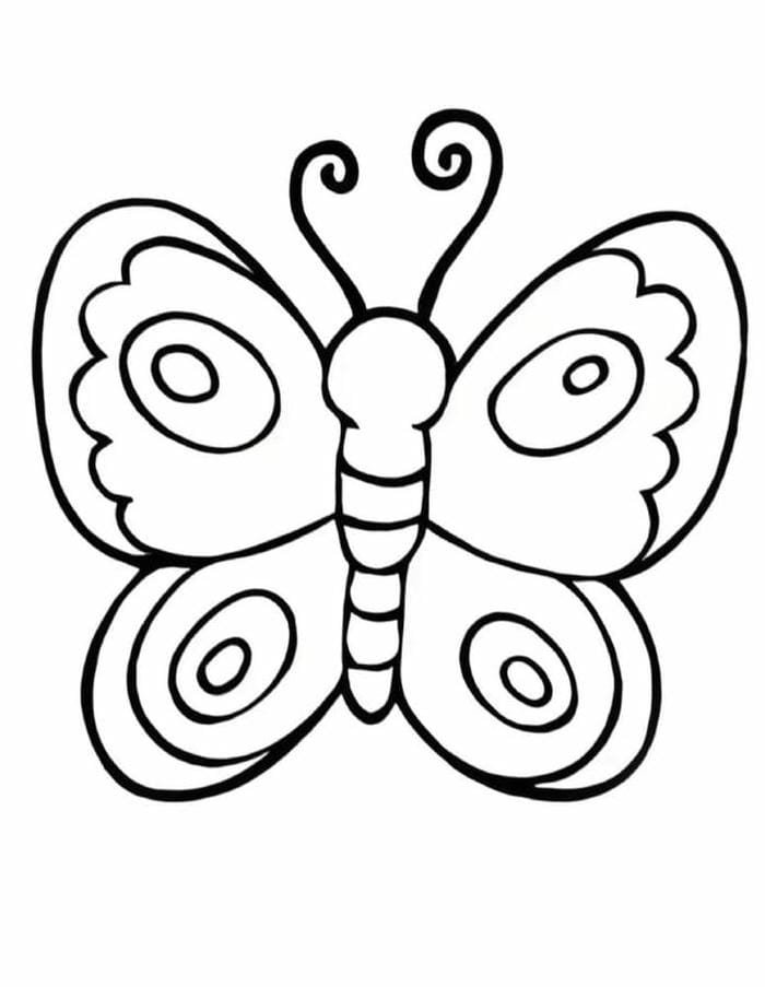 mẫu tập tô dễ tranh tô màu con bướm cho bé đơn giản