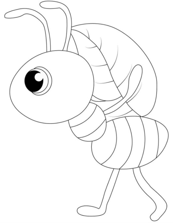 mẫu tranh tô màu con kiến phục vụ học tập
