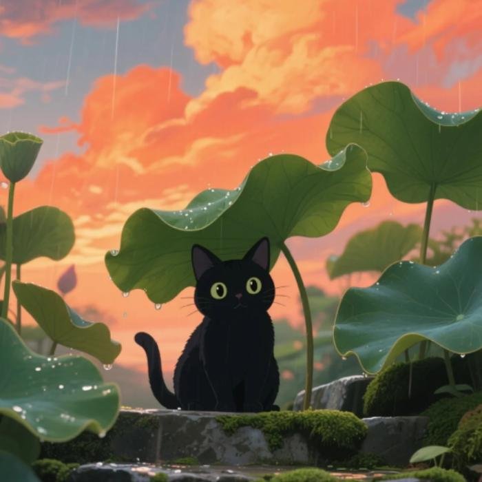 mèo anime với biểu cảm cực dễ mến