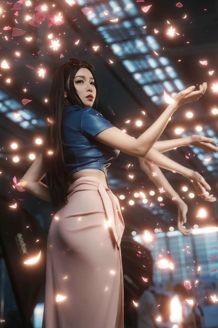 nền tối giản làm nổi bật cosplay robin