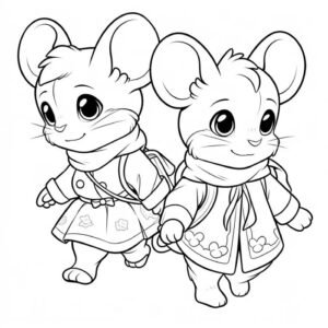 nét dễ mến xuất hiện trong con chuột tô màu