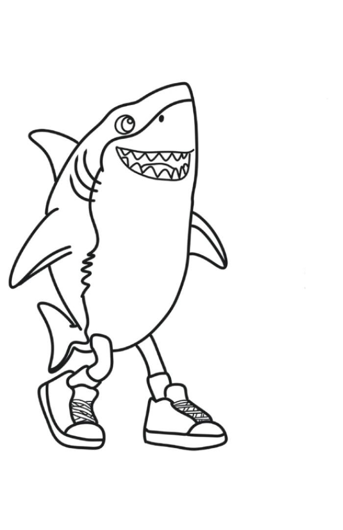 nét ngộ nghĩnh trong tranh tô màu cá mập