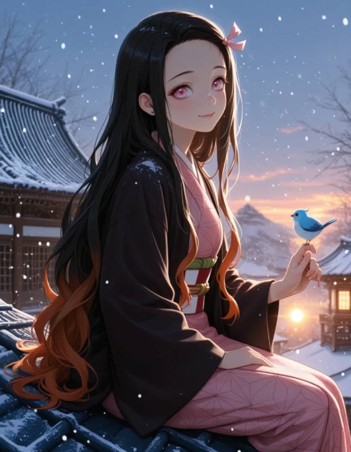 nezuko chất ảnh anime thanh gươm diệt quỷ đẹp