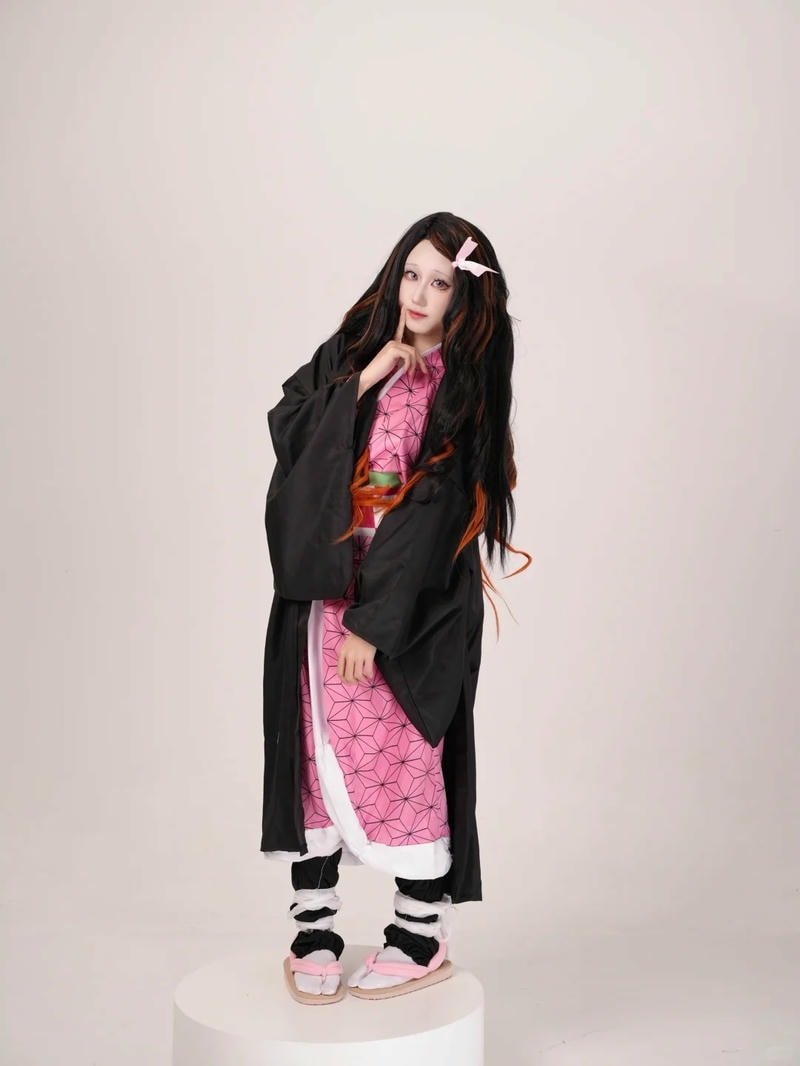 nezuko cosplay bộ trang phục màu sắc hài hòa