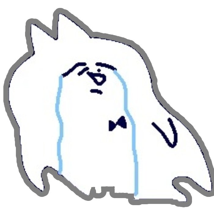 nhân vật trắng buồn bã sticker khóc