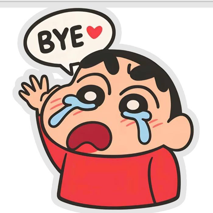 nói lời chia tay qua sticker chào tạm biệt