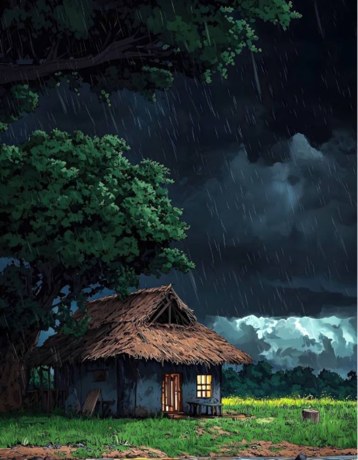 phố nhỏ yên bình trong ảnh phong cảnh anime