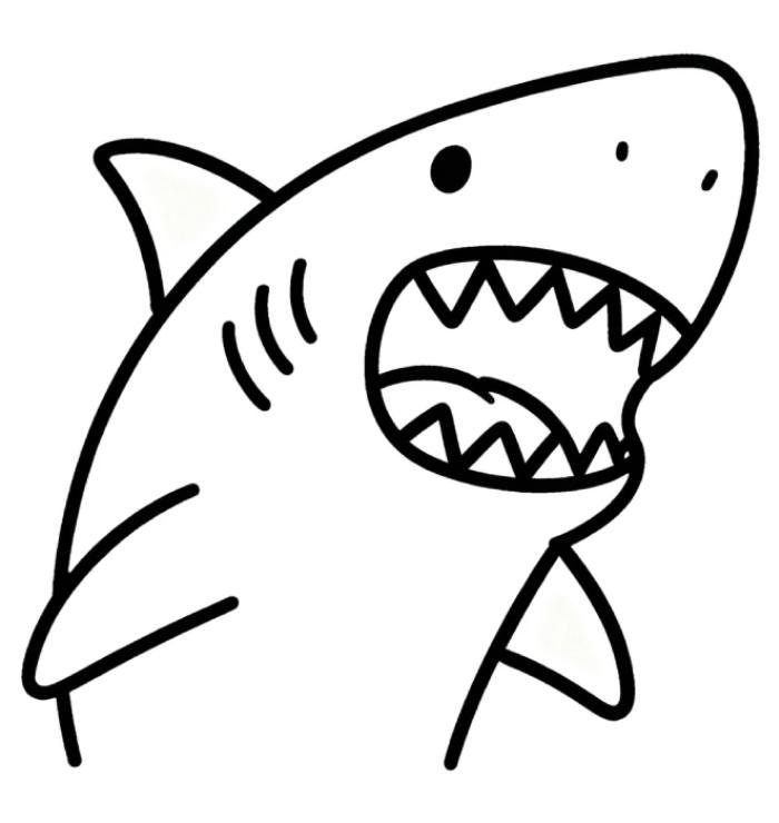 sáng tạo cùng tranh tô màu cá mập cute