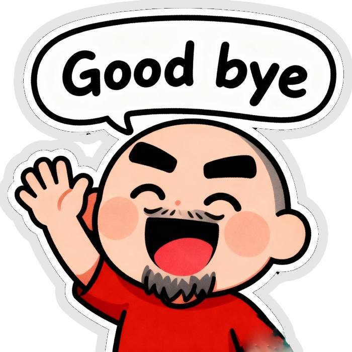 sticker bye bye kết thúc câu chuyện vui