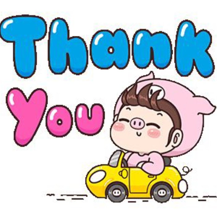 sticker cảm ơn bố cục đơn giản dễ đặt