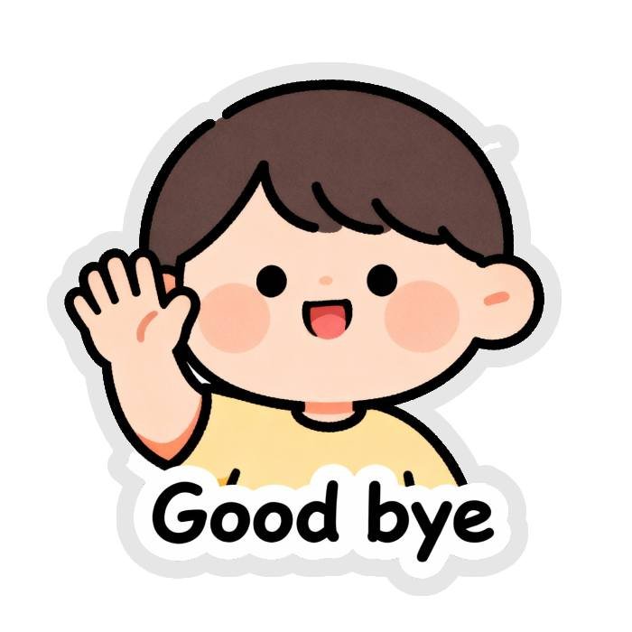 sticker chào tạm biệt cảm giác thân thiện