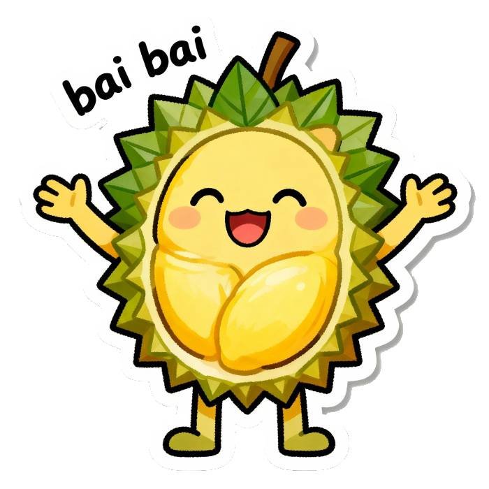 sticker chào tạm biệt dùng trong đoạn kết câu chuyện