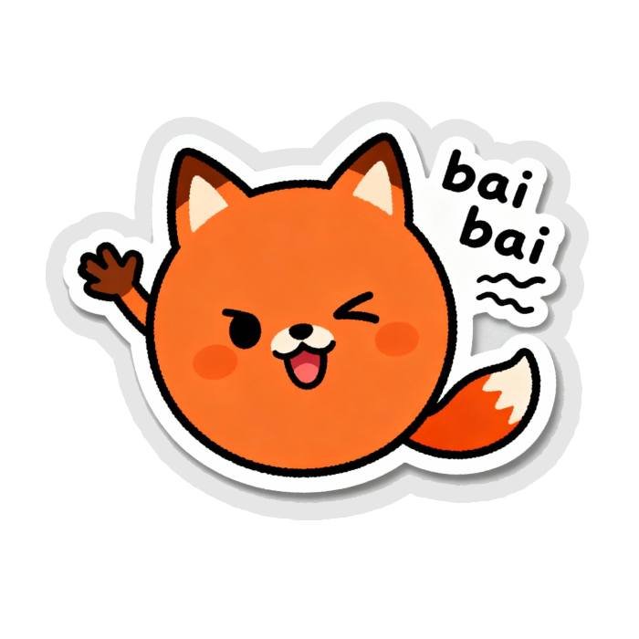 sticker chào tạm biệt gửi trước khi ra về