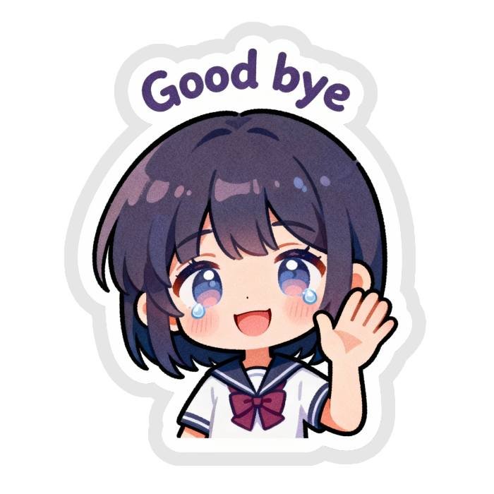 sticker chào tạm biệt nói lời chia tay lịch sự