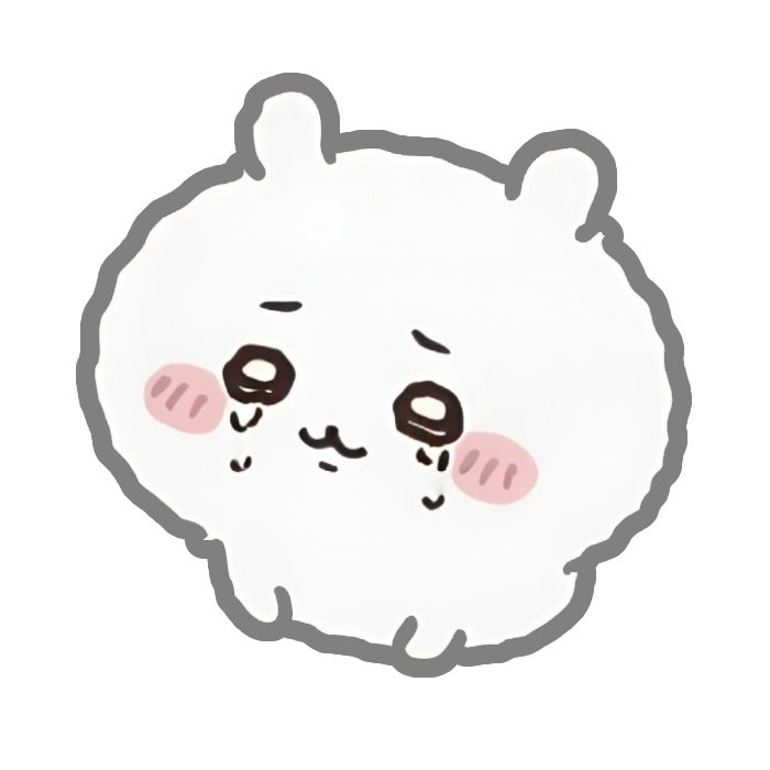 sticker khóc cục bông trắng rơm rớm