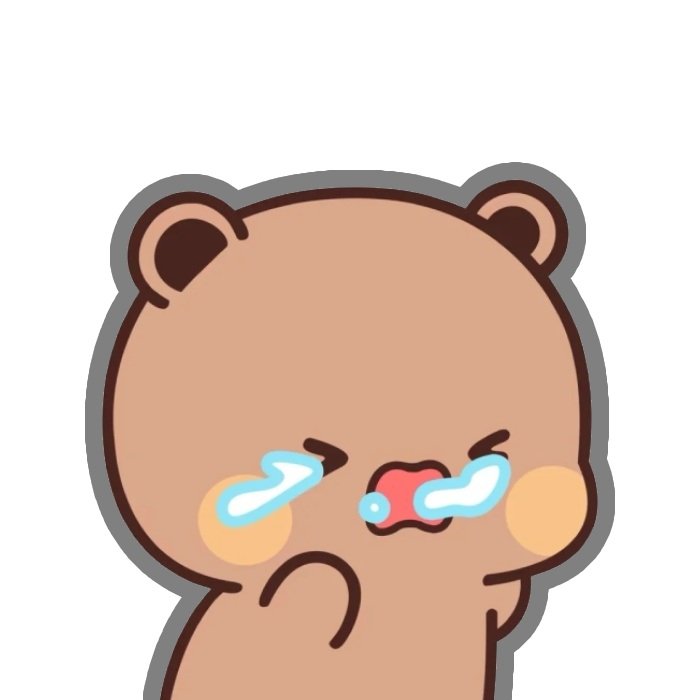 sticker khóc gấu nhỏ sụt sịt